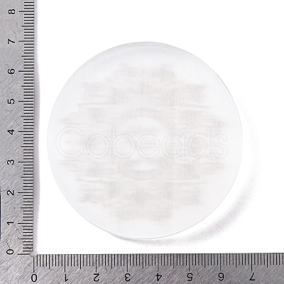 Flat Round Natural Selenite Slice Coasters DJEW-C015-02F-1