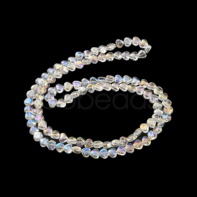 AB Color Plated Electroplate Transparent Glass Beads Strands X-EGLA-G037-09A-AB01-1