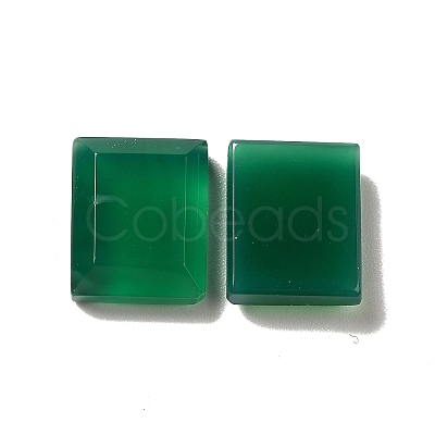 Dyed & Heated Natural Green Onyx Agate Cabochons G-G975-04B-02-1