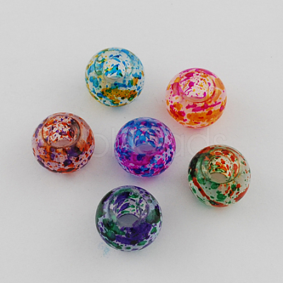 Mixed Color Spray Painted Glass Beads X-DGLA-R018-M-1