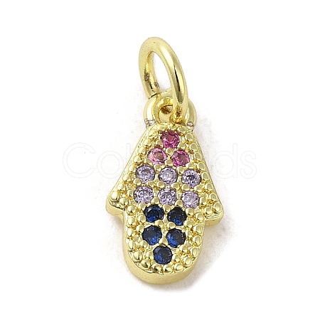 Brass Micro Pave Cubic Zirconia Charms KK-M283-13B-02-1