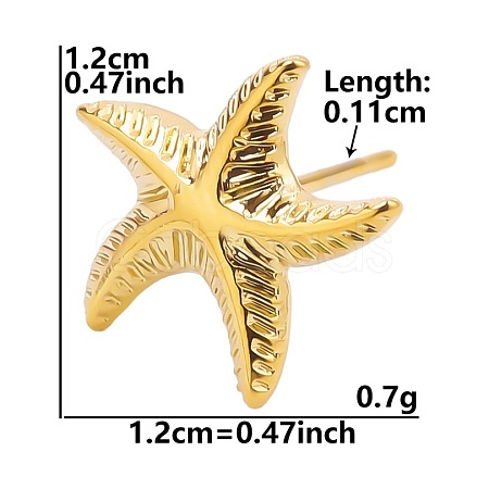 Vintage Stainless Steel Starfish Studs Earrings for Women VC0346-8-1