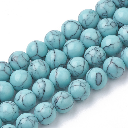 Synthetic Turquoise Beads Strands X-G-S295-11A-10mm-1