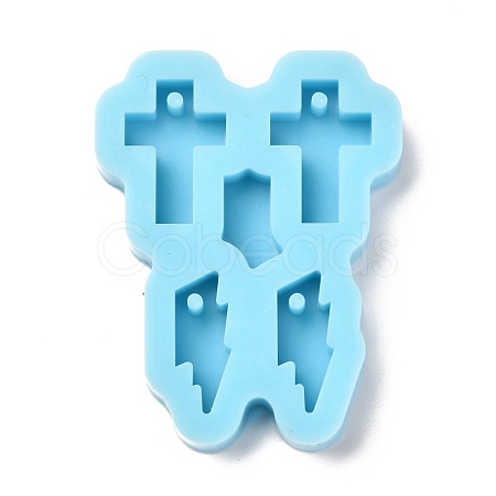 Cross & Lightning Pendant Silicone Molds DIY-P022-01-1