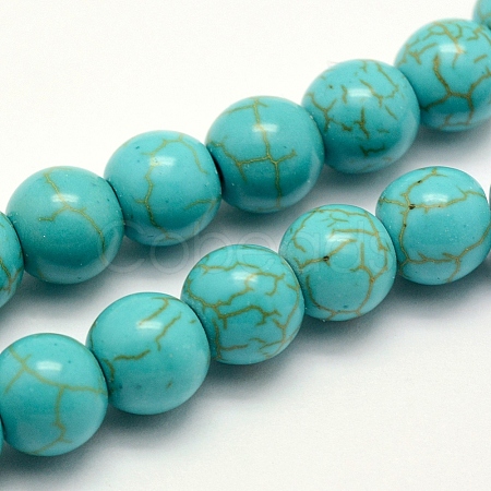 Synthetic Turquoise Beads Strands X-TURQ-F007-01B-6mm-1