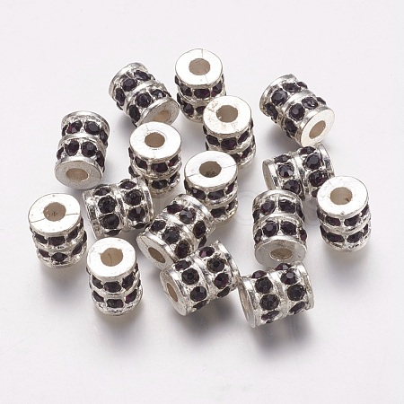 Column Alloy Rhinestone Beads X-MPDL-H002-2-1