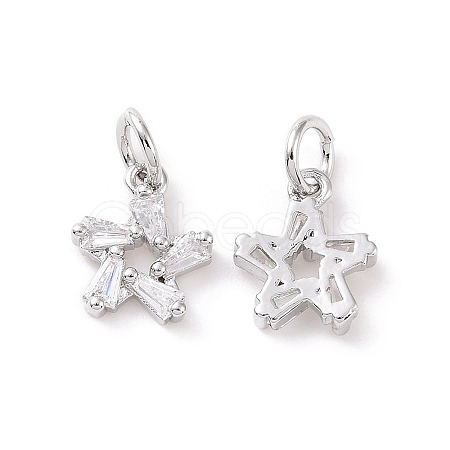 Star Brass Micro Pave Clear Cubic Zirconia Charms KK-G435-43P-1