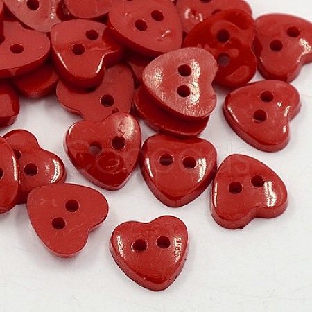 Acrylic Heart Buttons BUTT-E071-A-02-1