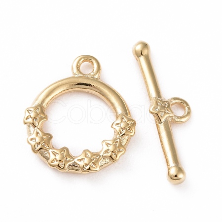 Eco-friendly Brass Toggle Clasps KK-D082-11G-1