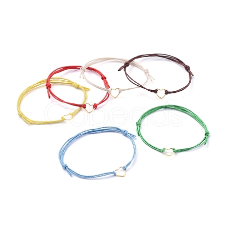 Adjustable Waxed Cotton Cord Bracelets BJEW-JB05064-1