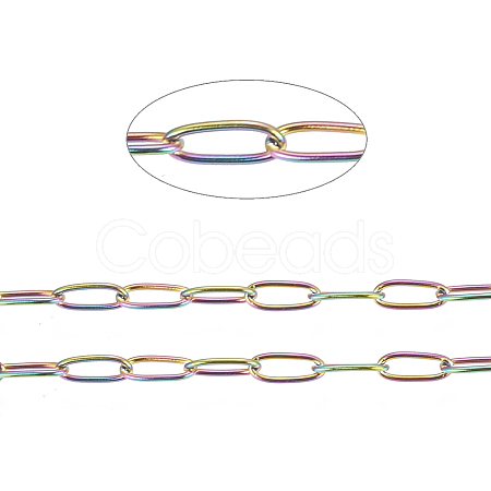 Ion Plating(IP) 304 Stainless Steel Paperclip Chains CHS-F010-01I-MC-1