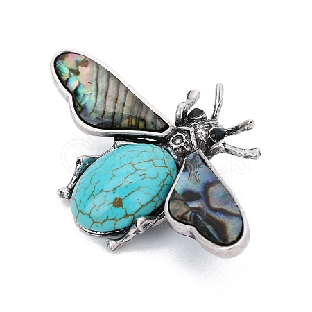 Natural Turquoise Brooches PW-WG70409-08-1