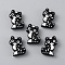 Cat Silicone Beads, DIY Nursing Necklaces and Bracelets Making, Chewing Pendants For Teethers, Black, 29x21x9.5mm, Hole: 2mm