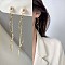 Pearl Clip-on Earrings Tassel Earrings Vintage Ear Cuff Luxury Retro Jewelry, Golden