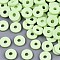 Handmade Polymer Clay Beads, for DIY Jewelry Crafts Supplies, Disc/Flat Round, Heishi Beads, Lime Green, 8x1mm, Hole: 2mm, about 650pcs/50g