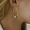 Elegant Geometric Stainless Steel Earrings Set for Women, Gold Plated