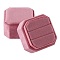 2-Slot Square Velvet Couple Ring Boxes, Finger Ring Storage Gift Case, for Wedding Engagement, Indian Red, 4.8x4.8x4.7cm