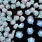 Luminous Resin Decoden Cabochons, Glow in the Dark, Flower, Cyan, 7x7x4mm