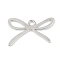 Rack Plating Bowknot Alloy Pendants, Cadmium Free & Nickel Free & Lead Free, Platinum, 12.5x20x1mm, Hole: 1.8mm