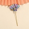 Flower Fan Cloth Hair Sticks, Hair Accessories for Women & Girls, Plum, 150mm