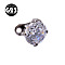 G23 Titanium Cubic Zirconia Dermal Anchor Base/Top for Women Men, Flat Round, Stainless Steel Color, 5mm, Pin: 1.2mm