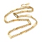 304 Stainless Steel Rectangle Link Chain Necklaces, Golden, 17.91 inch(45.5cm)