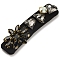 Alloy & Glass Rhinesttone Alligator Hair Clips, Claw Hair Clips, Hair Accessories for Women & Girls, Black, 80x20mm