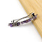 Alloy Hair Barrettes, with Amethyst, Hair Accessories for Women & Girls, Platinum, 80x15mm