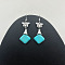 Turquoise Dangle Earrings for Women, Rhombus