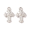 CCB Plastic Pendants, Cross, Platinum, 21x13.5x3mm, Hole: 2mm