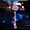 Metal Rhinestone Swan Pendant Decorations, Glass Teardrop Tassel for Car Rearview Mirror Hanging Ornament, Tanzanite, 290mm