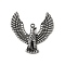 Tibetan Style Alloy Enamel Pendant, with Rhinestones, Eagle, Antique Silver, 48.5x47.5x5mm, Hole: 2mm