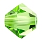 Preciosa&reg Crystal Beads, Czech Crystal, Bicone(451 69 302 Rondelle), Peridot, 5mm