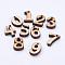 Undyed Wood Charms, Number, Camel, 14~15x9~11.5x3~3.5mm, Hole: 1~2mm