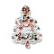 Christmas Theme Opaque Printed Acrylic Pendants, Christmas Tree, 44x31x2.5mm, Hole: 1.5mm