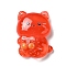 Translucent Resin Decoden Cabochons, Cartoon Cat with Bowknot, Red, 23x17x7mm