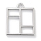 Rack Plating Alloy Pendants, Lead Free & Cadmium Free & Nickel Free, Square Charms, Platinum, 23x19x2mm, Hole: 2mm