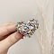 Elastic Fiber Hair Ties, with Alloy Glass and Imitation Pearls, Heart, Clear, 40x40mm