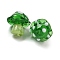 Handmade Bumpy Lampwork Beads, Mushroom, Green, 17~17.5x15~15.5x15mm, Hole: 1.2~1.6mm