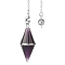 Natural Amethyst Pointed Dowsing Pendulums, Bicone, 400mm