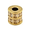 Ion Plating(IP) 304 Stainless Steel Beads, with Glass, Column, Real 18K Gold Plated, 10mm, Hole: 3.5mm