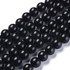 Natural Black Stone Beads Strands X-G-I288-A02-8mm-1