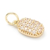 Brass Clear Cubic Zirconia Charms ZIRC-B010-03G-3