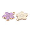 Light Gold Plated Alloy Enamel Pendants ENAM-R136-17-4