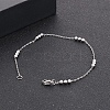 304 Stainless Steel Round Beaded Link Chain Bracelets for Women BJEW-D033-01P-4
