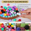 80Pcs Round Silicone Focal Beads SIL-SZ0001-24-26-3