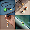 CHGCRAFT 4Pcs Acorn Box Synthetic Luminous Stone Pendants WOOD-CA0001-66-9