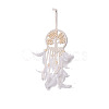 Iron Woven Web/Net with Feather Pendant Decorations PW-WG64353-01-1