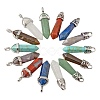 14Pcs 14 Style Chakra Natural & Synthetic Gemstone Pointed Pendants G-LS0001-76-2