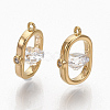 Brass Clear Cubic Zirconia Charms X-ZIRC-Q021-033G-NF-1